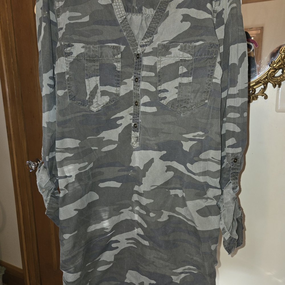 Express Green Camouflage Shirt/Dress
